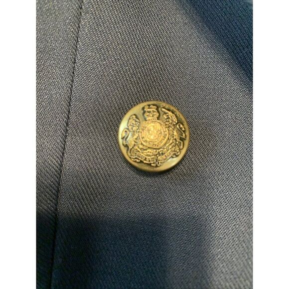Banana Republic Icon Captain Blazer Navy Blue Lion Gold Buttons 2 Petite Xs - Picture 10 of 10